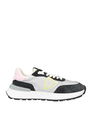 Philippe Model Woman Sneakers Silver Size 7 Leather, Textile Fibers In Silver