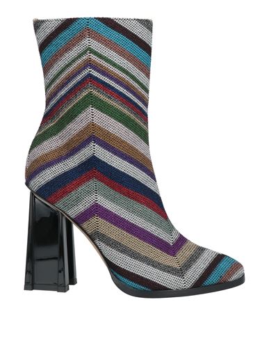 MISSONI MISSONI WOMAN ANKLE BOOTS LIGHT GREY SIZE 7 TEXTILE FIBERS 