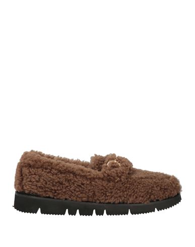 Apair Woman Loafers Brown Size 8 Leather In Brown