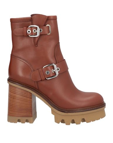 Agl Attilio Giusti Leombruni Agl Woman Ankle Boots Tan Size 8 Leather In Brown