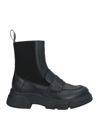 VOILE BLANCHE VOILE BLANCHE WOMAN ANKLE BOOTS BLACK SIZE 6 LEATHER, ELASTIC FIBRES 