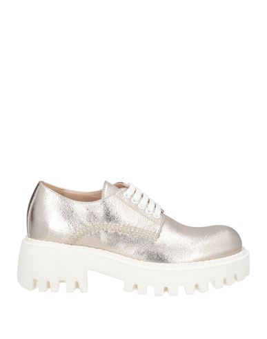 Loriblu Woman Lace-up Shoes Platinum Size 8 Leather In Grey