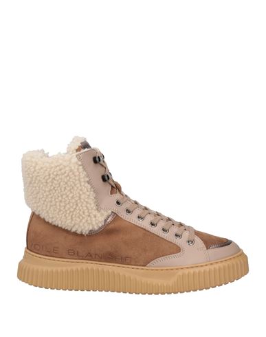 Shop Voile Blanche Woman Sneakers Camel Size 6 Leather, Shearling In Beige