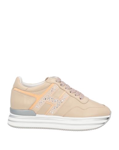 Hogan Woman Sneakers Sand Size 8 Leather In Beige