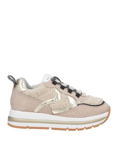 VOILE BLANCHE VOILE BLANCHE WOMAN SNEAKERS BEIGE SIZE 8 LEATHER, SHEARLING 