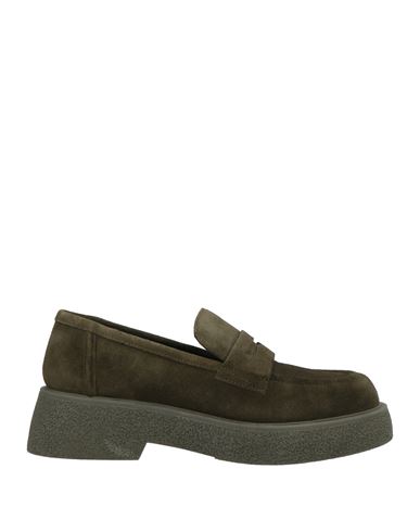 Loriblu Woman Loafers Military Green Size 5 Leather In Green
