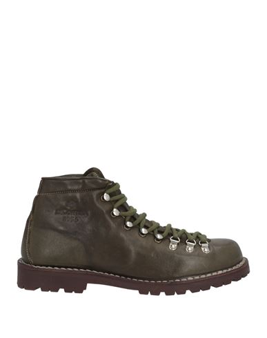 Le Cortina By Andrea Ventura Man Ankle Boots Military Green Size 9 Leather In Green