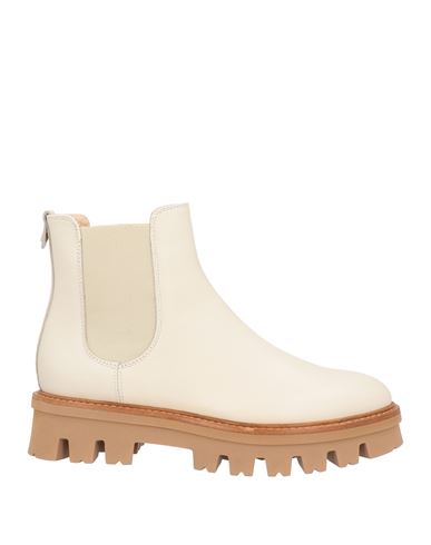 Agl Attilio Giusti Leombruni Agl Woman Ankle Boots Cream Size 8 Leather In White