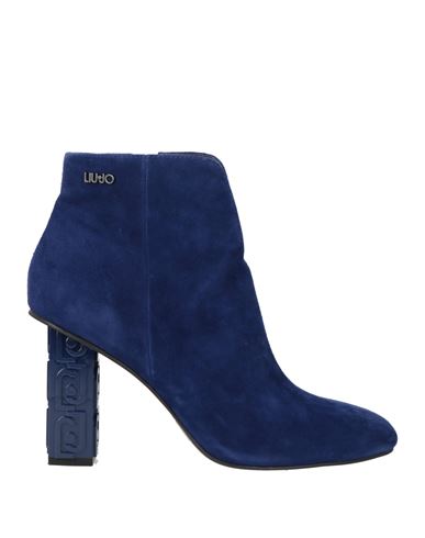 Liu •jo Woman Ankle Boots Blue Size 7 Leather In Blue