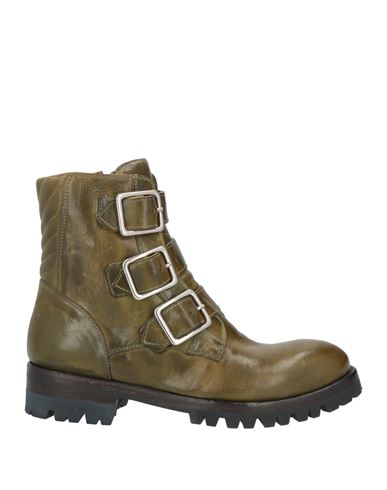 La Bottega Di Lisa Woman Ankle Boots Military Green Size 6 Leather In Green