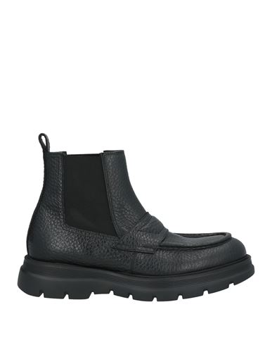 Giovanni Conti Man Ankle Boots Black Size 9 Leather In Black