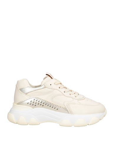 Hogan Woman Sneakers Cream Size 6.5 Leather In Neutral