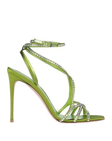 Le Silla Woman Sandals Military Green Size 8 Textile Fibers In Green