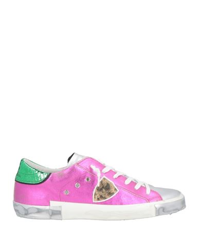 Philippe Model Woman Sneakers Fuchsia Size 8 Leather In Pink