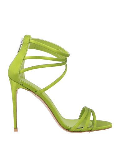 Le Silla Woman Sandals Lime Green Size 7.5 Viscose, Silk In Green