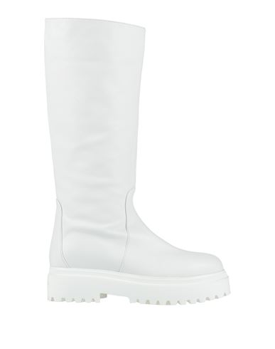 Le Silla Woman Boot White Size 11 Calfskin, Textile Fibers In White
