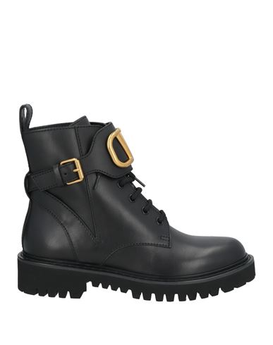 Valentino Dnu Pack  Vlogo 35 Leather Combat Boot In Black