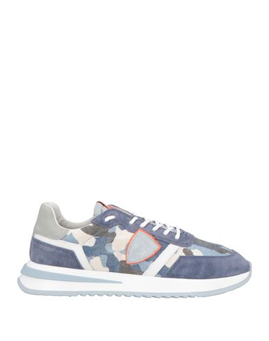 Philippe Model Man Sneakers Navy Size 8 Leather, Textile Fibers In Navy Blue