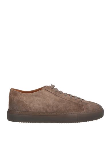 Doucal's Man Sneakers Taupe Size 7 Calfskin In Grey