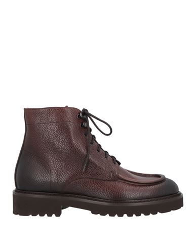 Doucal's Man Ankle Boots Chocolate Brown Size 6 Calfskin In Brown