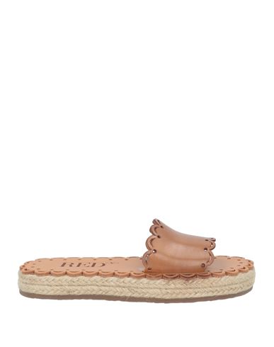 Redv Red(v) Woman Espadrilles Camel Size 5 Leather In Beige