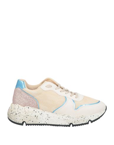 Kate By Laltramoda Woman Sneakers Sand Size 6 Leather, Textile Fibers In Beige