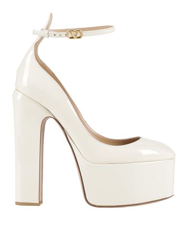 Shop Valentino Garavani Woman Pumps Ivory Size 10 Leather In White