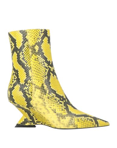 Attico Python Leather Ankle Boots In Yellow
