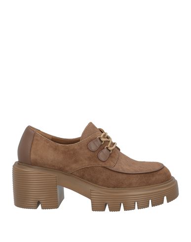 Jeannot Woman Lace-up Shoes Brown Size 8 Leather In Brown