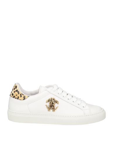 Roberto Cavalli Woman Sneakers White Size 7 Calfskin In White