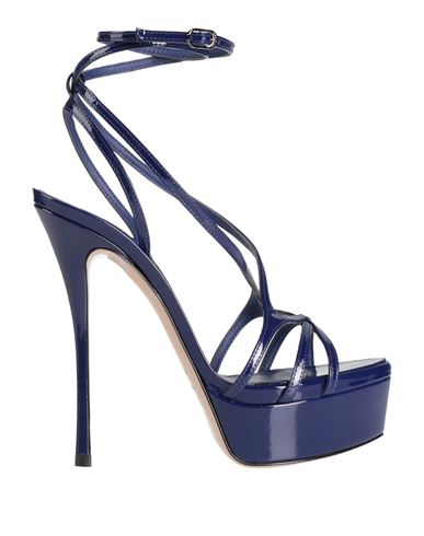 Le Silla Woman Sandals Navy Size 8 Calfskin In Navy