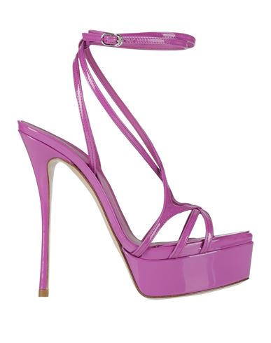 Le Silla Woman Sandals Mauve Size 8 Calfskin In Purple