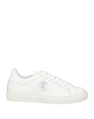 Roberto Cavalli Woman Sneakers White Size 8 Calfskin In White