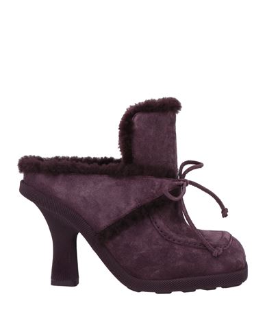 Burberry Shearling-lined Suede Mules In Purple