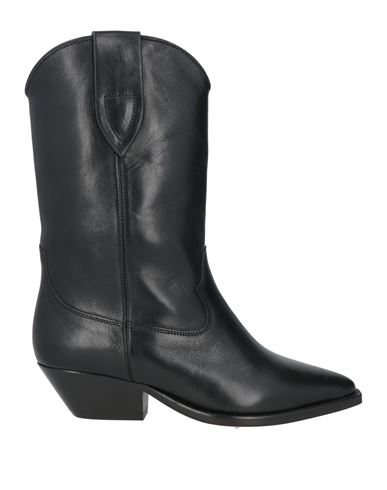 Isabel Marant Womens Black Duerto Pointed-toe Leather Heeled Cowboy Boots In Black