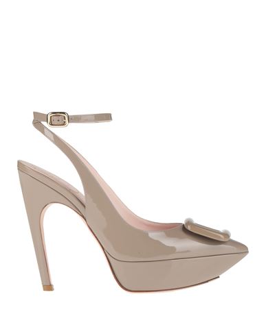 Shop Roger Vivier Woman Pumps Khaki Size 7.5 Leather