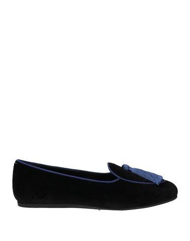 Charles Philip Milano Woman Loafers Black Size 7.5 Textile Fibers In Black