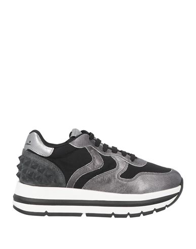 VOILE BLANCHE VOILE BLANCHE WOMAN SNEAKERS BLACK SIZE 7 LEATHER, TEXTILE FIBERS 
