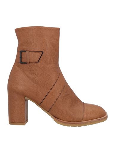 Del Carlo Woman Ankle Boots Tan Size 11 Leather In Brown