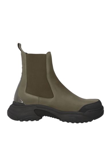 Gmbh Man Ankle Boots Military Green Size 9 Textile Fibers In Green