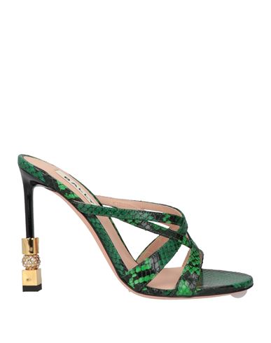 Bally Woman Sandals Green Size 7.5 Goat Skin In Green