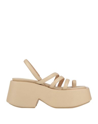 Marsèll Strappy Platform Leather Sandals In Beige