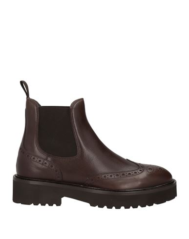 Doucal's Woman Ankle Boots Dark Brown Size 6 Soft Leather In Brown