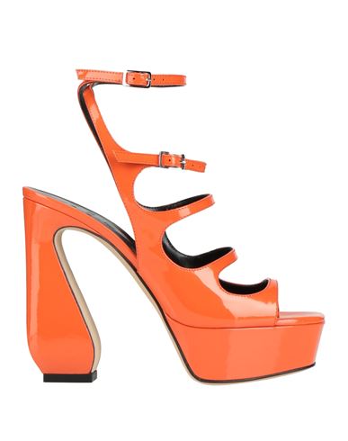 Si Rossi By Sergio Rossi Woman Sandals Orange Size 10 Textile Fibers