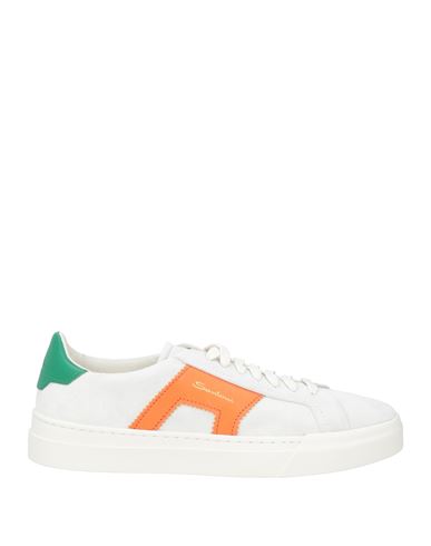 Santoni Man Sneakers Off White Size 9 Leather In Off White