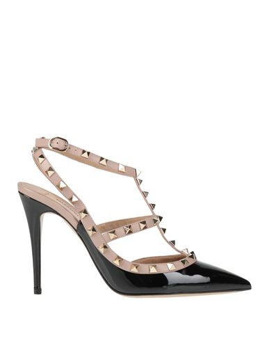 Valentino Garavani Woman Pumps Black Size 8 Leather In Black