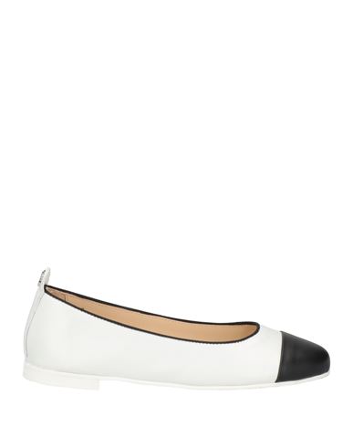 Casadei Woman Ballet Flats Off White Size 7.5 Leather In Off White