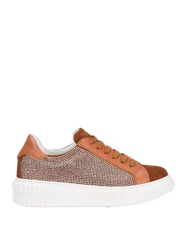 Baldinini Woman Sneakers Brown Size 8 Calfskin In Brown