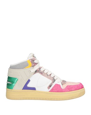 Philippe Model Woman Sneakers Fuchsia Size 8 Textile Fibers, Leather In Pink