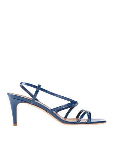 Twinset Woman Sandals Bright Blue Size 6 Leather In Blue